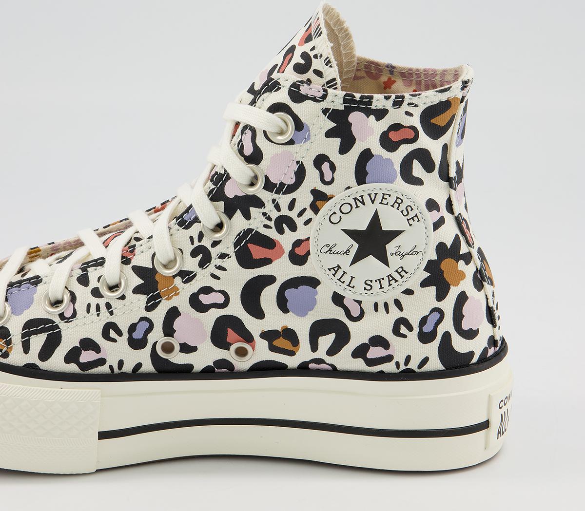 Converse All Star Lift Hi Platform Trainers Converse All Star Lift Hi Platform Trainers Egret Multi Black Leopard