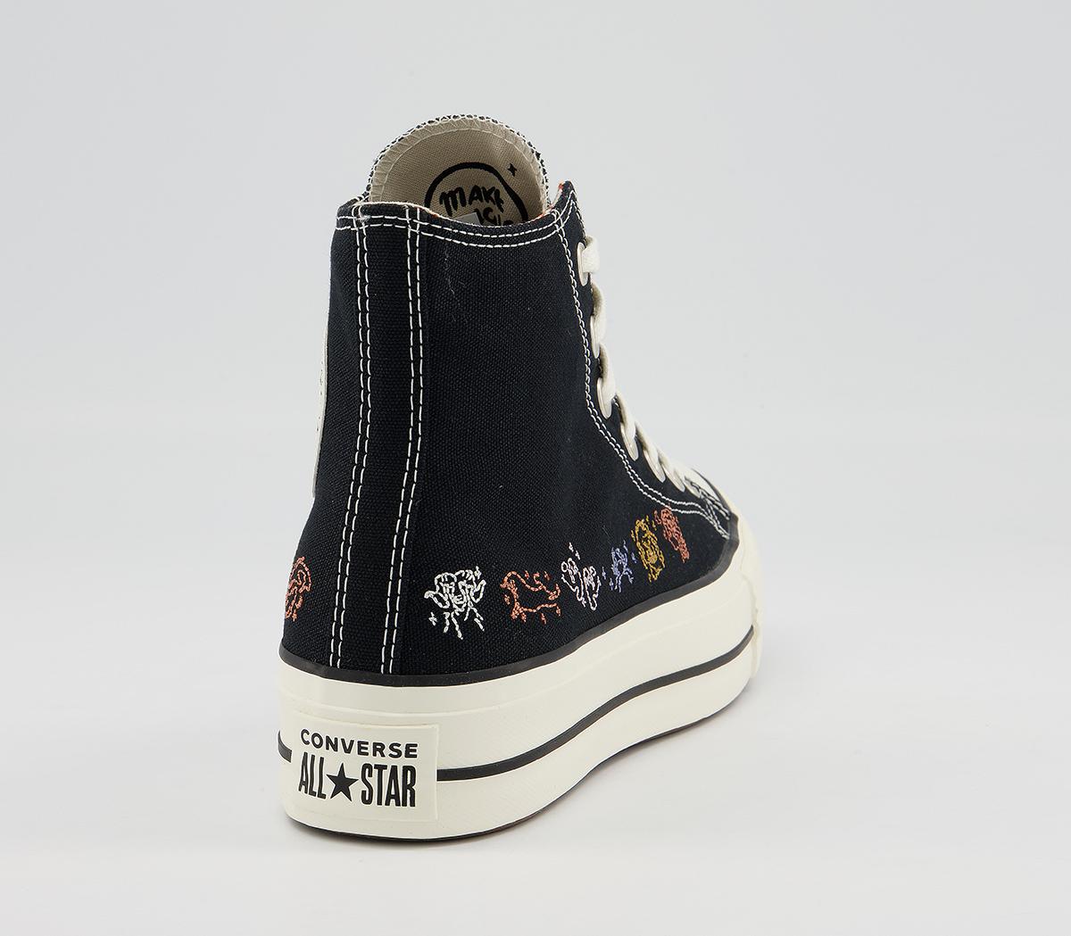 Converse All Star Lift Hi Platform Trainers Converse All Star Lift Hi Platform Trainers Black Egret Multi Mystic
