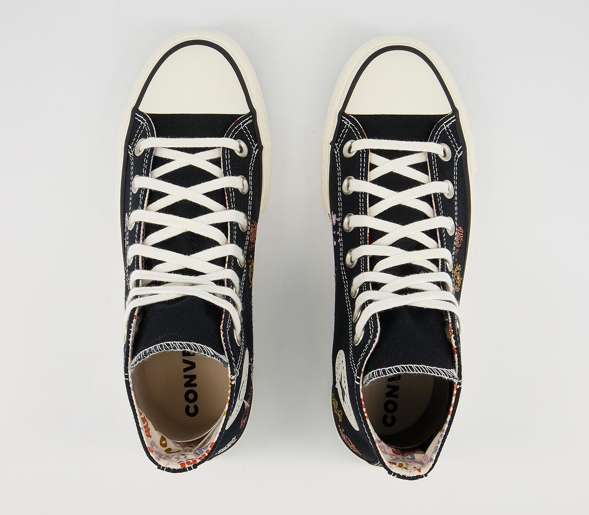 Converse All Star Lift Hi Platform Trainers Converse All Star Lift Hi Platform Trainers Black Egret Multi Mystic