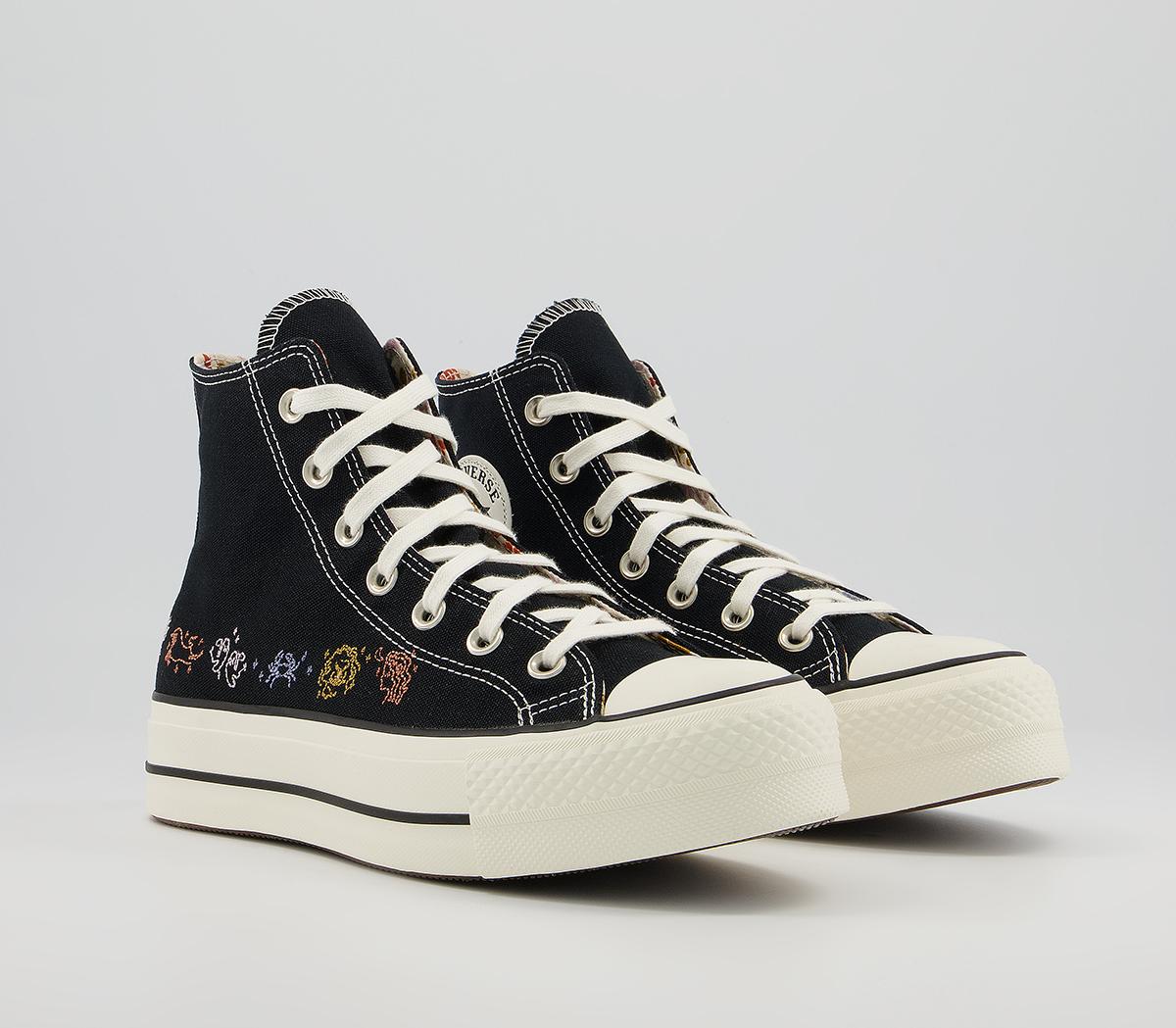 Converse All Star Lift Hi Platform Trainers Converse All Star Lift Hi Platform Trainers Black Egret Multi Mystic