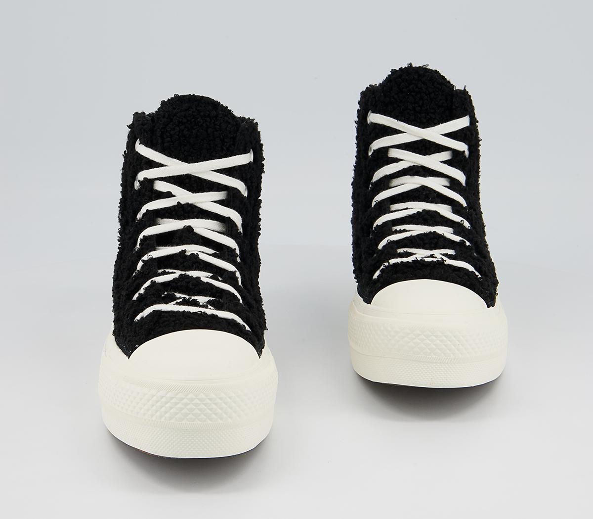 Converse All Star Lift Hi Platform Trainers Converse All Star Lift Hi Platform Trainers Sherpa Black White