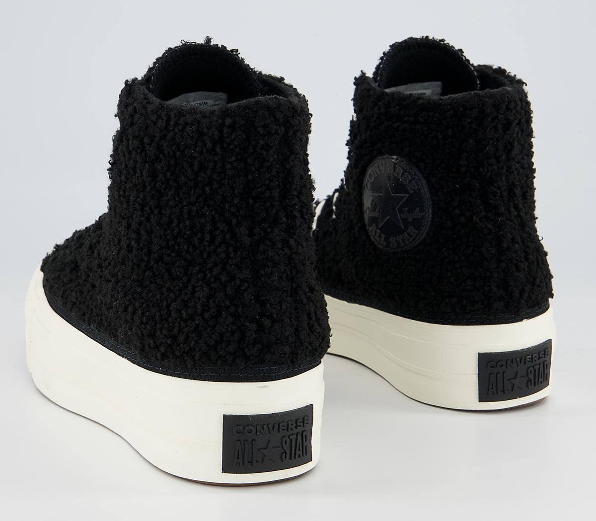 Converse All Star Lift Hi Platform Trainers Converse All Star Lift Hi Platform Trainers Sherpa Black White