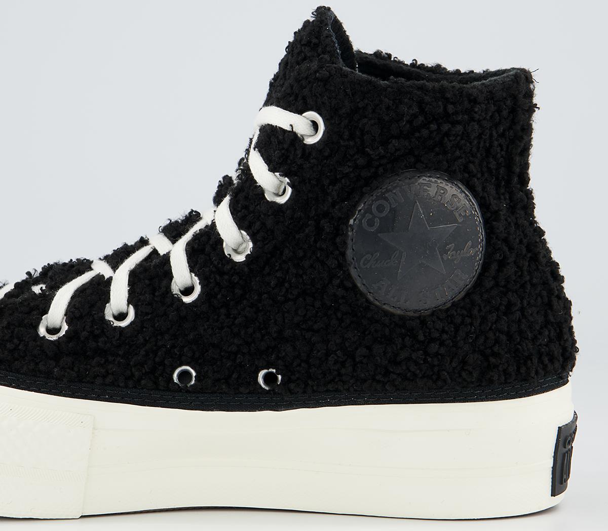 Converse All Star Lift Hi Platform Trainers Converse All Star Lift Hi Platform Trainers Sherpa Black White