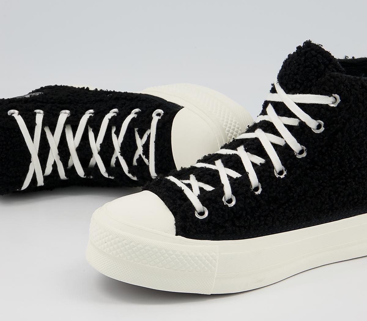 Converse All Star Lift Hi Platform Trainers Converse All Star Lift Hi Platform Trainers Sherpa Black White
