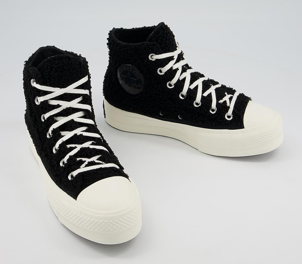Converse All Star Lift Hi Platform Trainers Converse All Star Lift Hi Platform Trainers Sherpa Black White