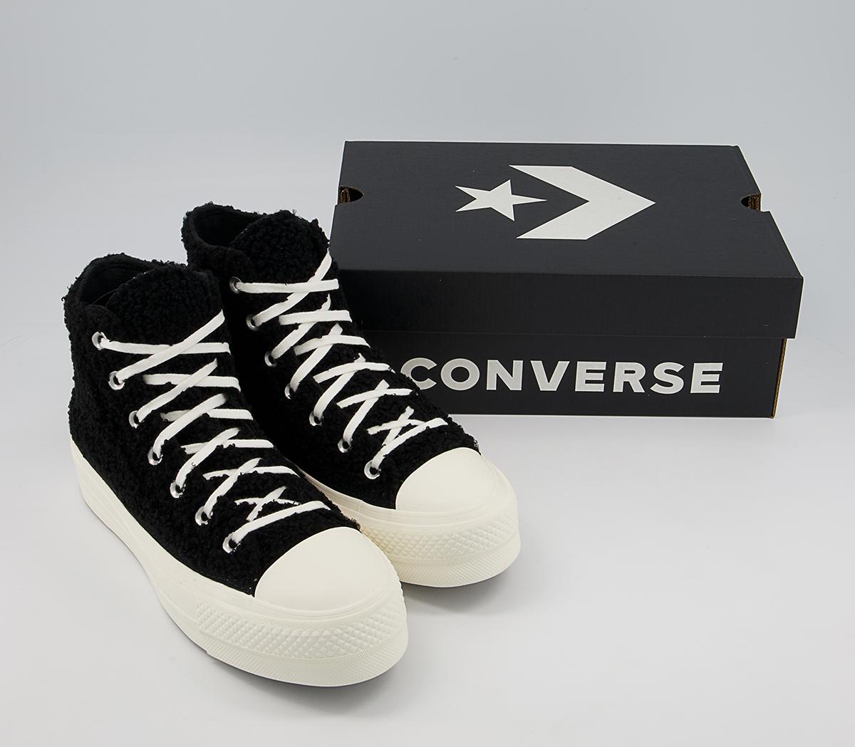 Converse All Star Lift Hi Platform Trainers Converse All Star Lift Hi Platform Trainers Sherpa Black White