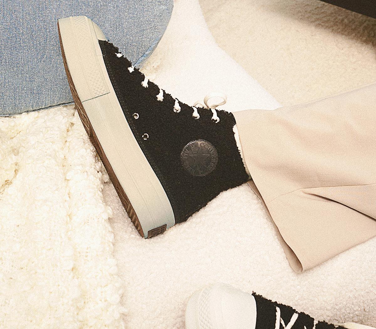 Converse All Star Lift Hi Platform Trainers Converse All Star Lift Hi Platform Trainers Sherpa Black White