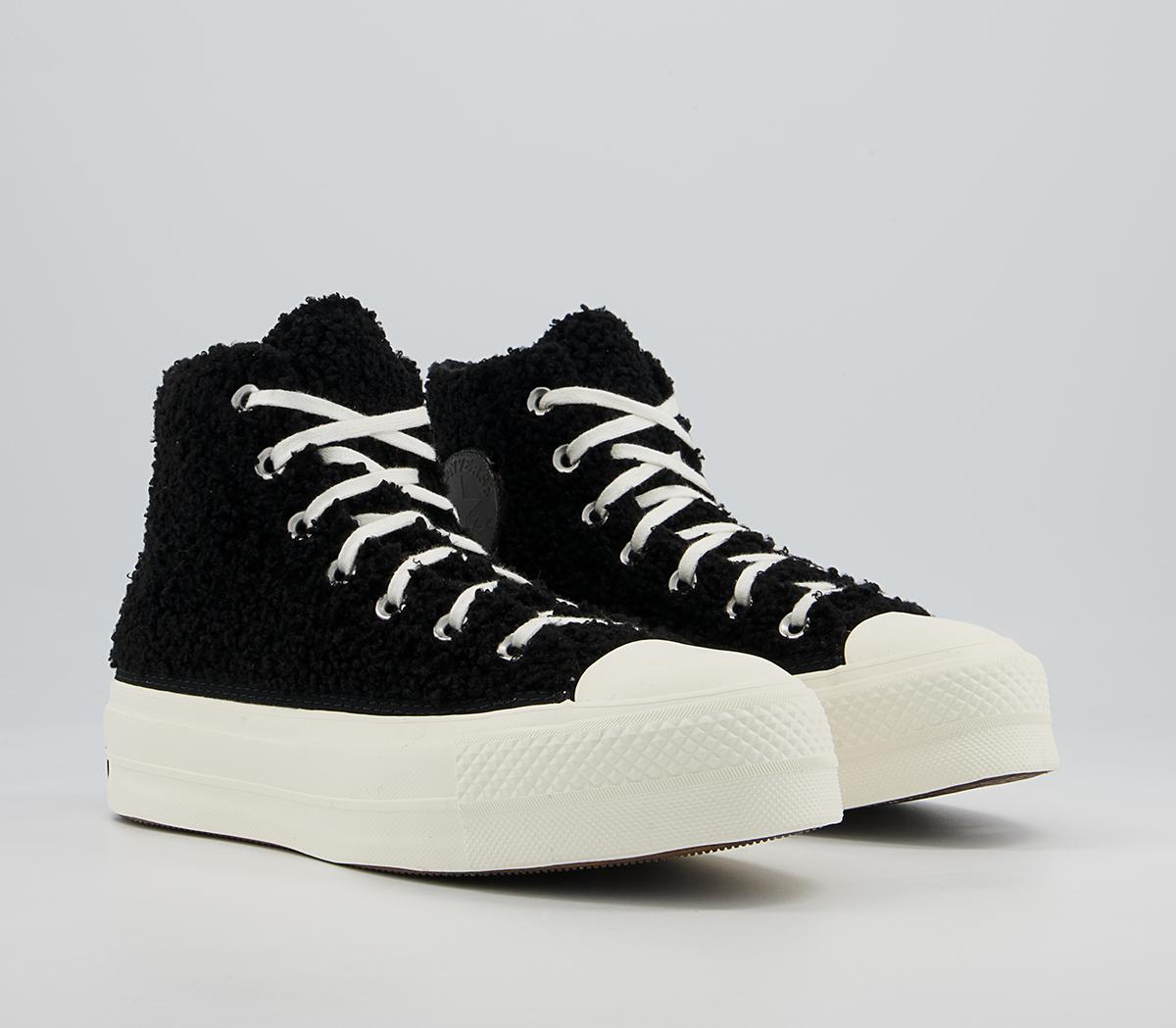 Converse All Star Lift Hi Platform Trainers Converse All Star Lift Hi Platform Trainers Sherpa Black White