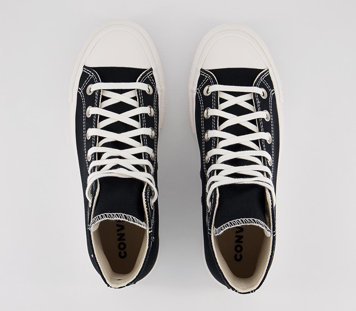ConverseAll Star Lift Hi Platform TrainersBlack Vintage White Artic Pink Crystal