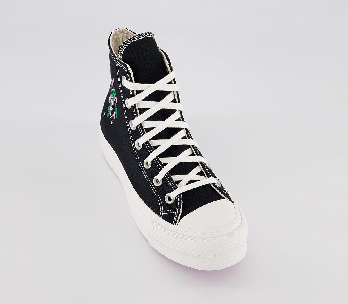 ConverseAll Star Lift Hi Platform TrainersBlack Vintage White Artic Pink Crystal
