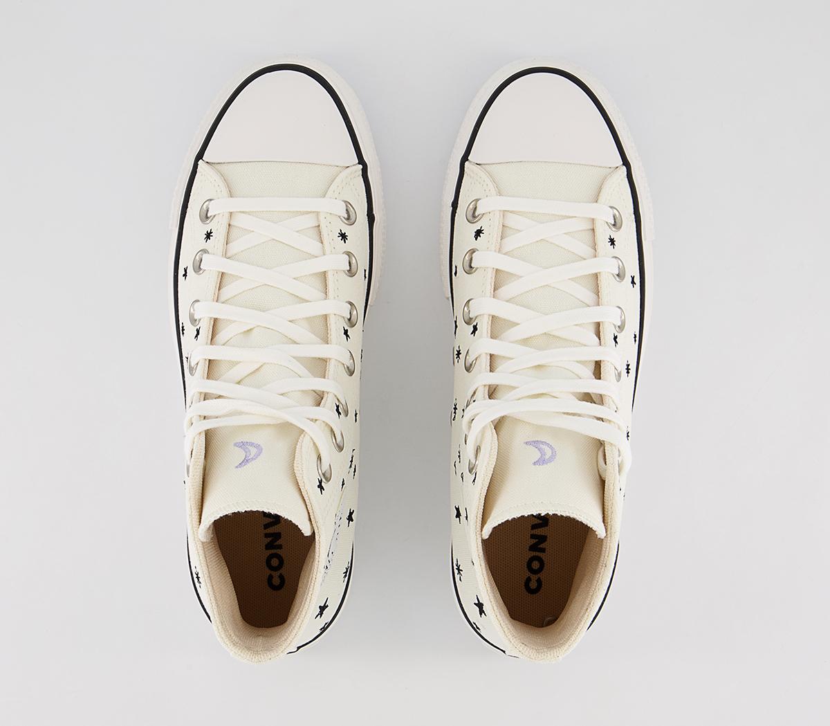 ConverseAll Star Lift Hi Platform TrainersEgret Black Moonstone Violet Crystal