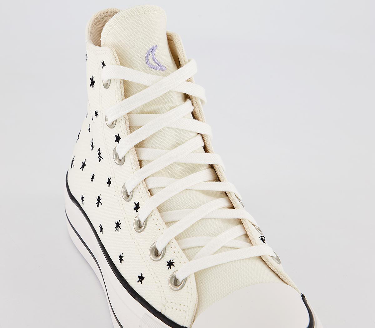 ConverseAll Star Lift Hi Platform TrainersEgret Black Moonstone Violet Crystal