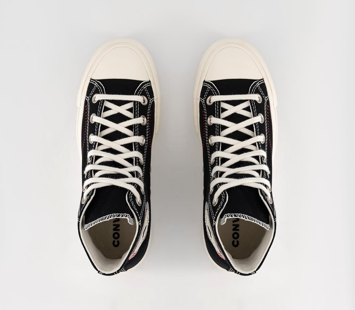 ConverseAll Star Lift Hi Platform Trainers Black Egret Red