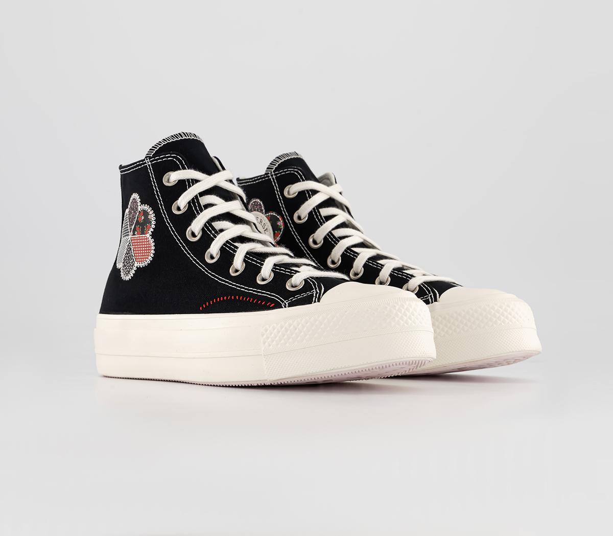 ConverseAll Star Lift Hi Platform Trainers Black Egret Red