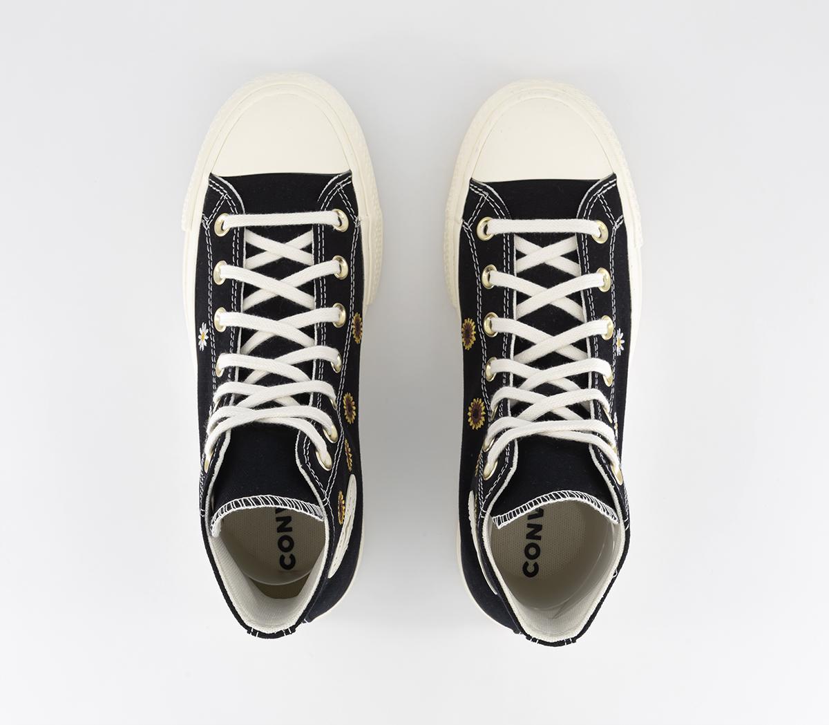 ConverseAll Star Lift Hi Platform TrainersBlack Egret Light Gold Sunflower