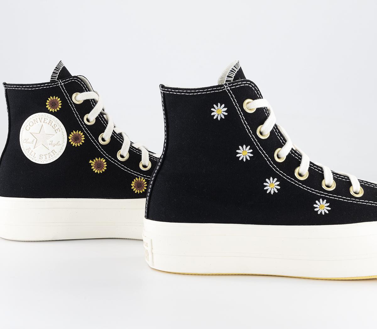 ConverseAll Star Lift Hi Platform TrainersBlack Egret Light Gold Sunflower