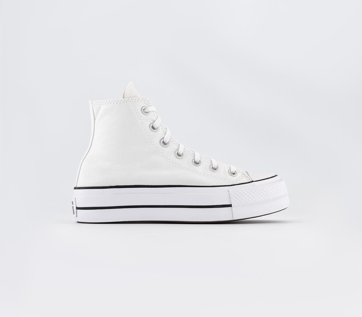 White high store top converse platform