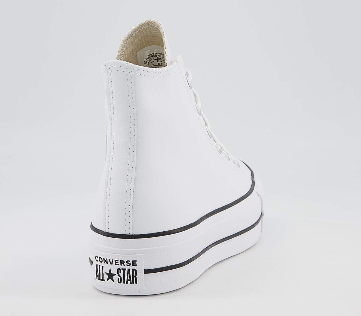 Converse All Star Lift Hi Platform Trainers Converse All Star Lift Hi Platform Trainers White White Black Leather