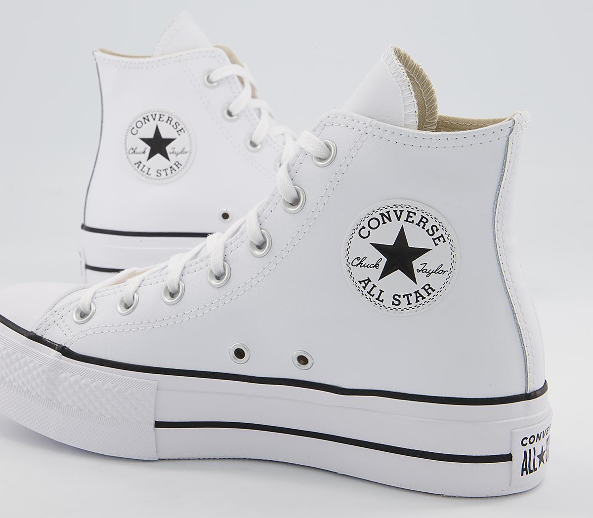 Converse All Star Lift Hi Platform Trainers Converse All Star Lift Hi Platform Trainers White White Black Leather