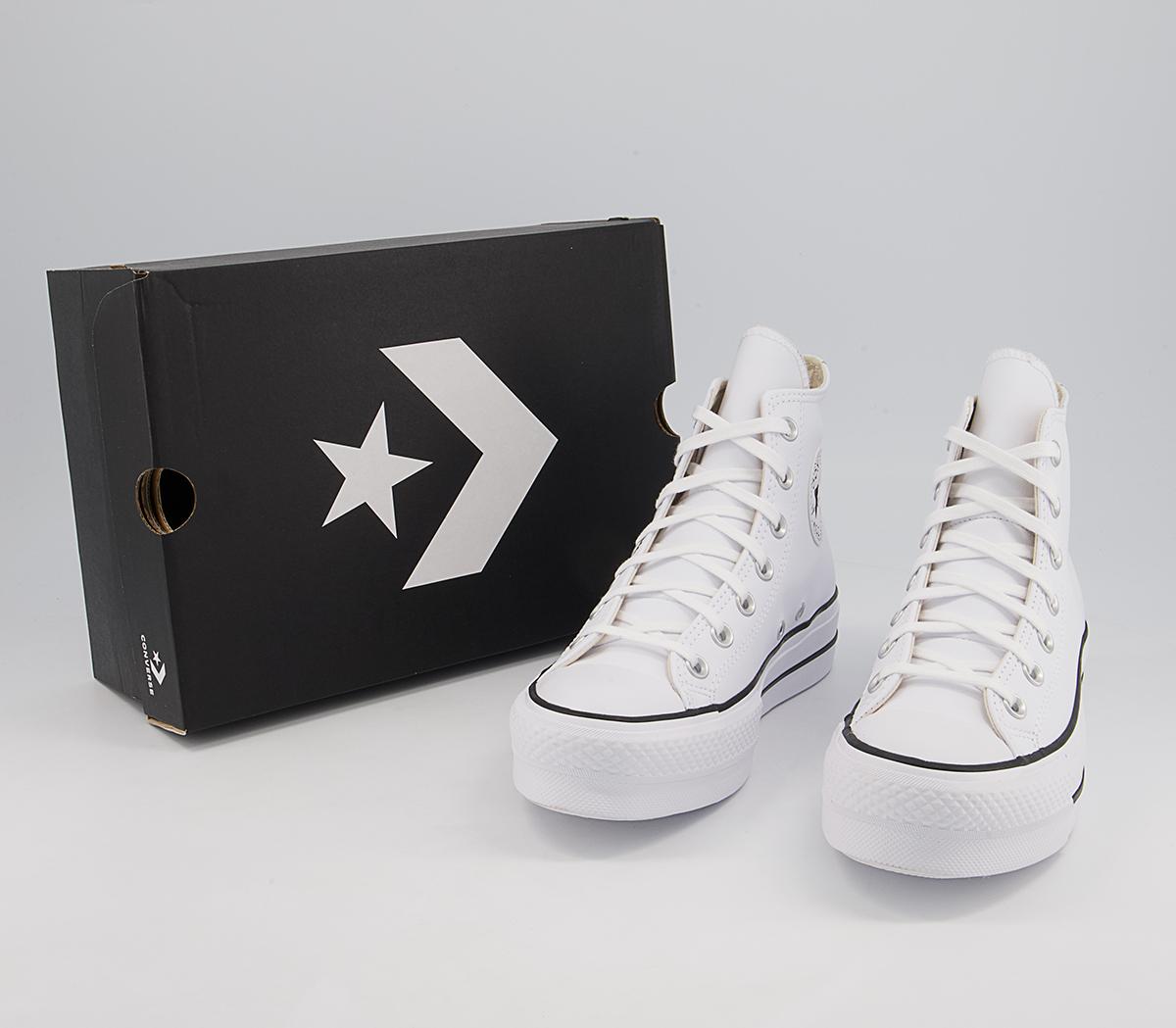 Converse All Star Lift Hi Platform Trainers Converse All Star Lift Hi Platform Trainers White White Black Leather