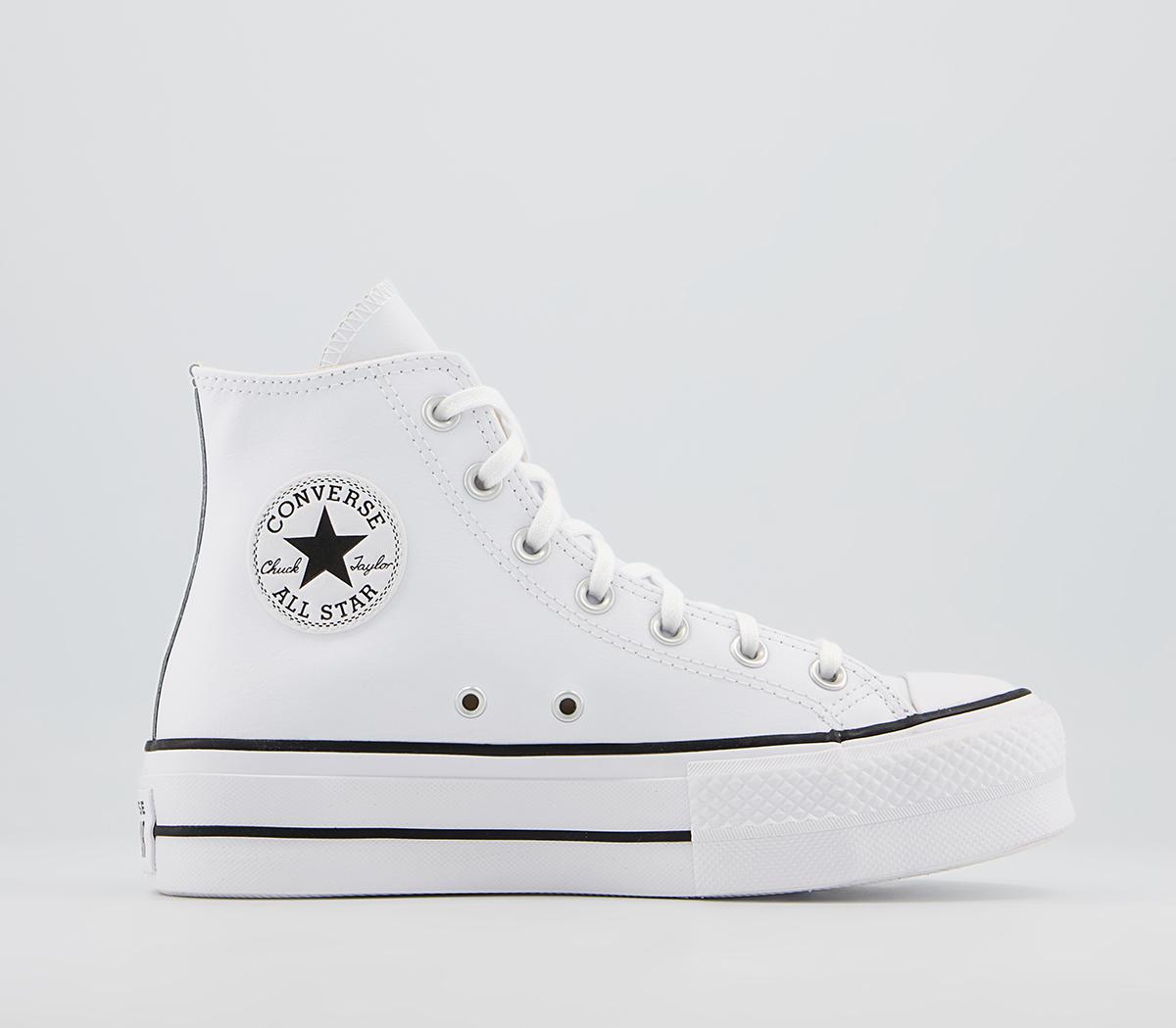 Converse All Star Lift Hi Platform Trainers Converse All Star Lift Hi Platform Trainers White White Black Leather