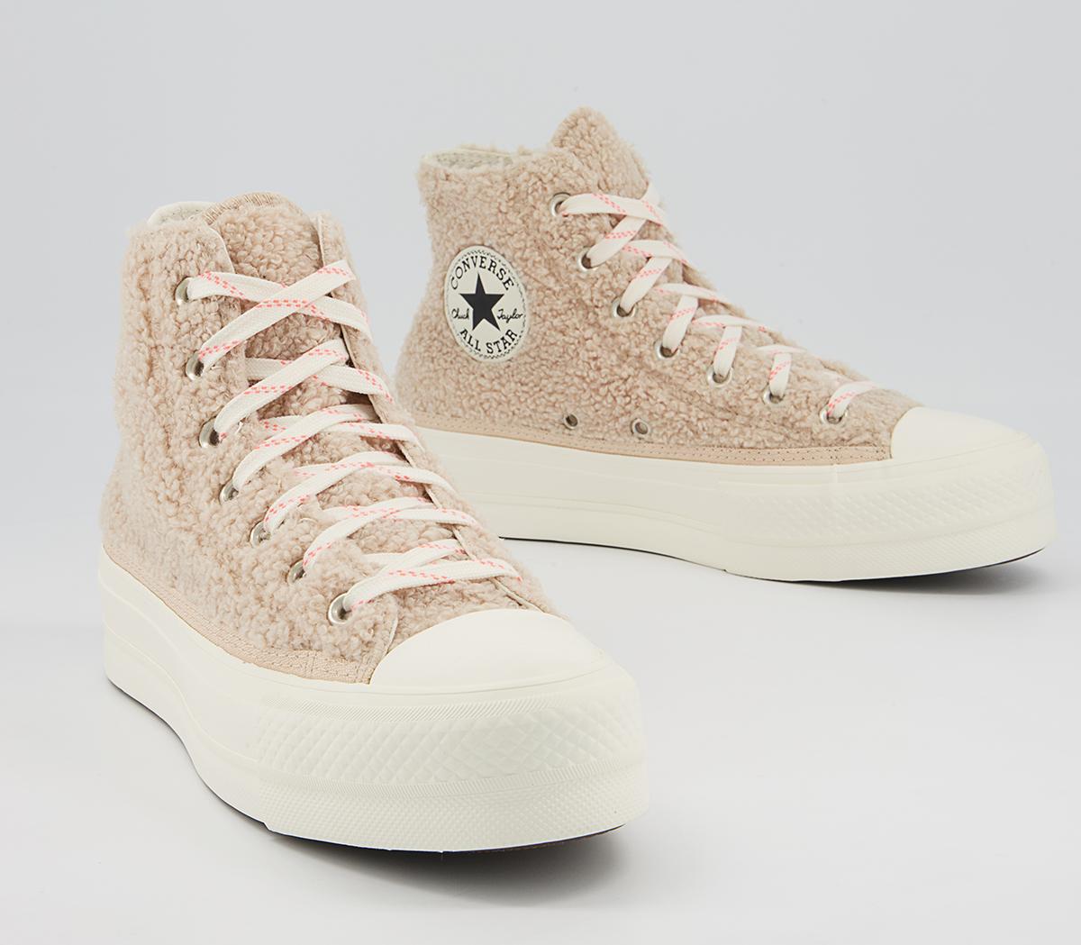 Converse All Star Lift Hi Platform Trainers Converse All Star Lift Hi Platform Trainers Sherpa Farro White