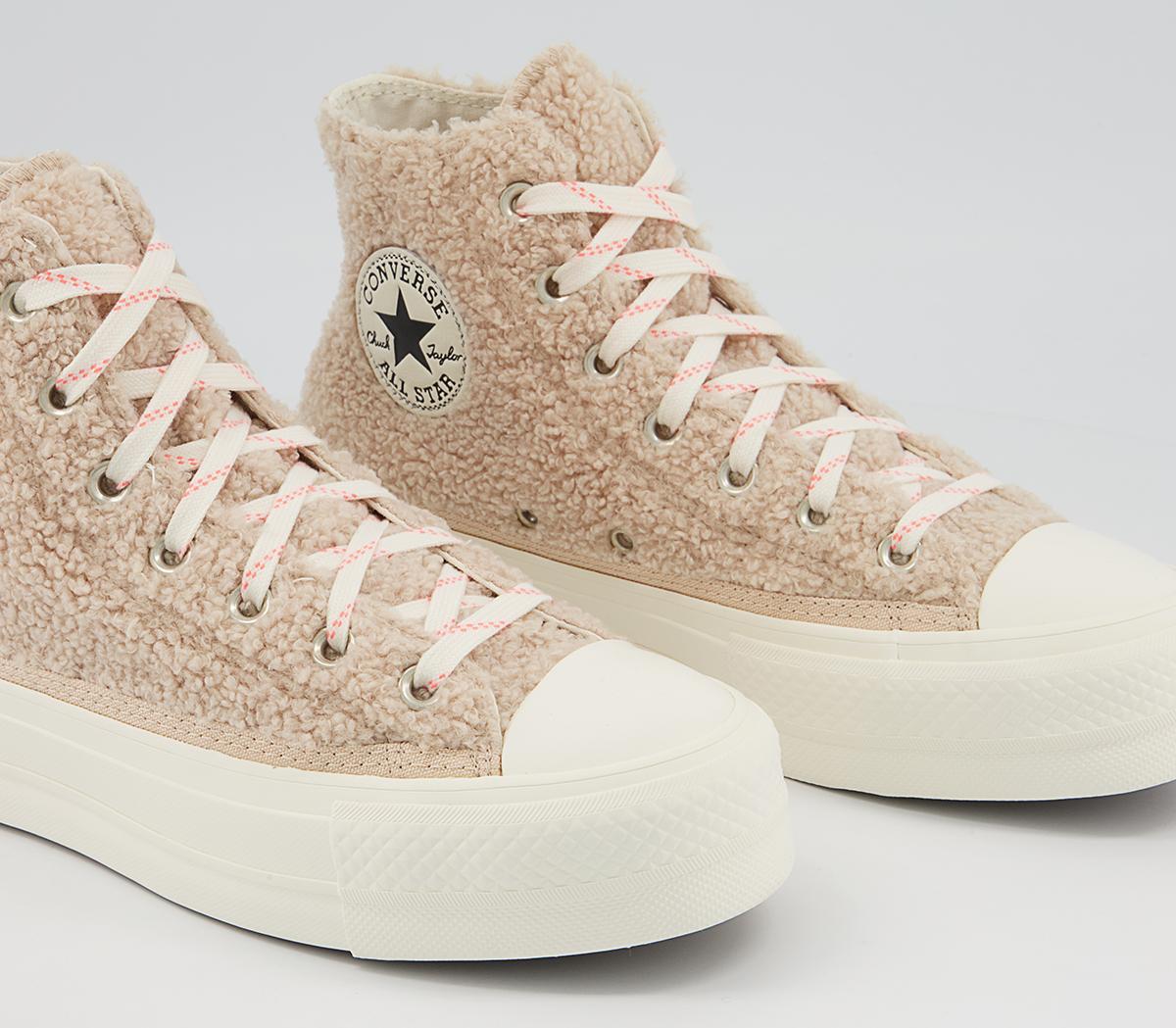Converse All Star Lift Hi Platform Trainers Converse All Star Lift Hi Platform Trainers Sherpa Farro White