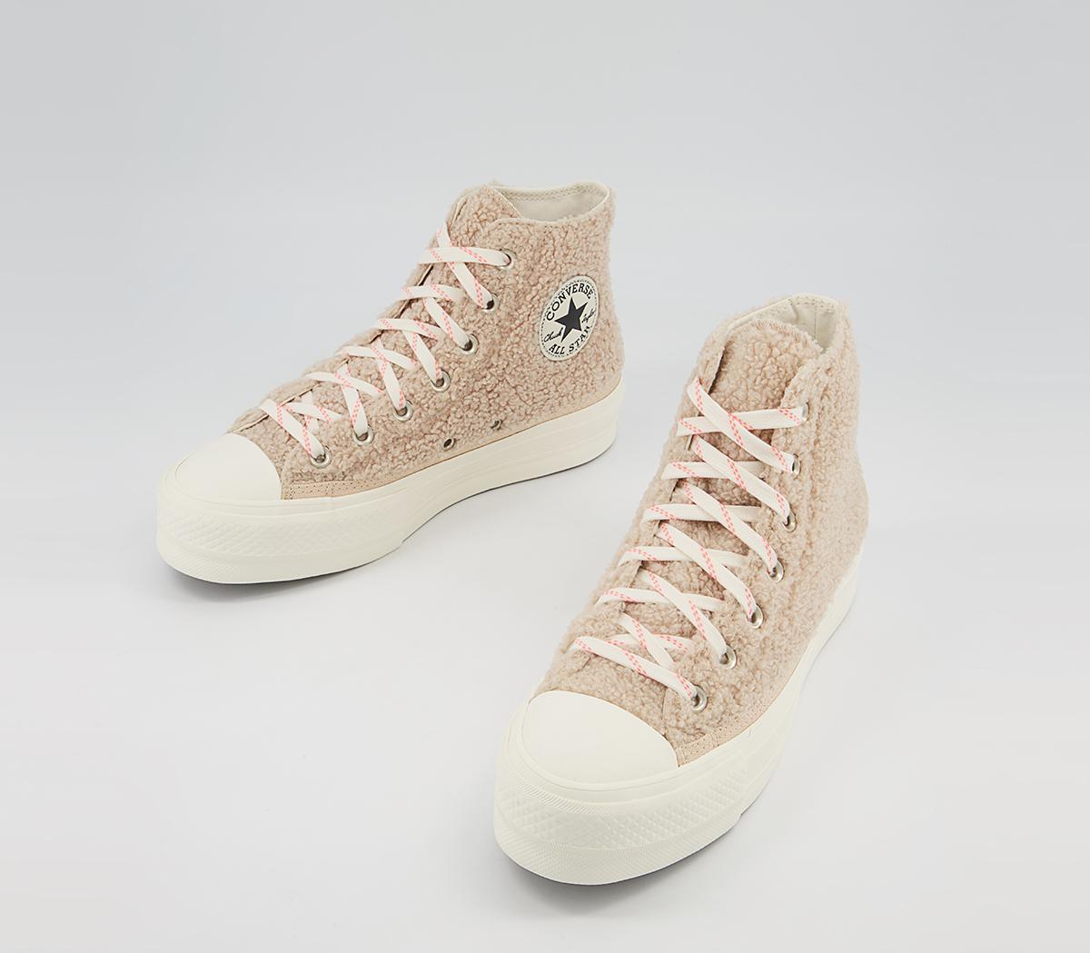 Converse All Star Lift Hi Platform Trainers Converse All Star Lift Hi Platform Trainers Sherpa Farro White