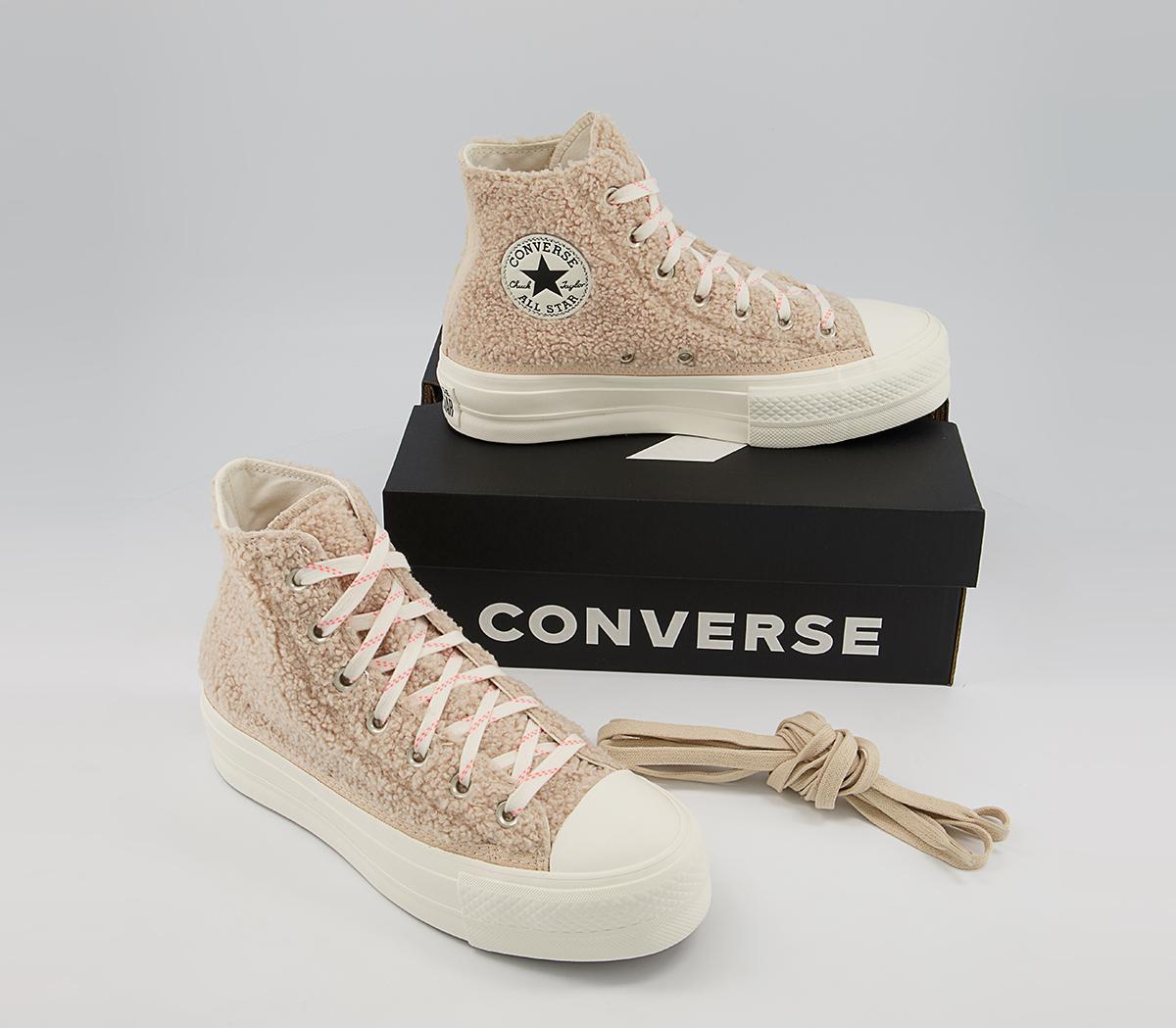 Converse All Star Lift Hi Platform Trainers Converse All Star Lift Hi Platform Trainers Sherpa Farro White