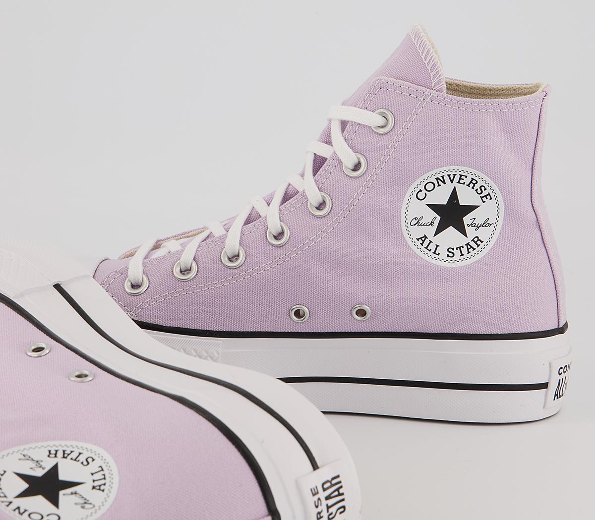 Converse All Star Lift Hi Platform Trainers Converse All Star Lift Hi Platform Trainers Pale Amethyst White