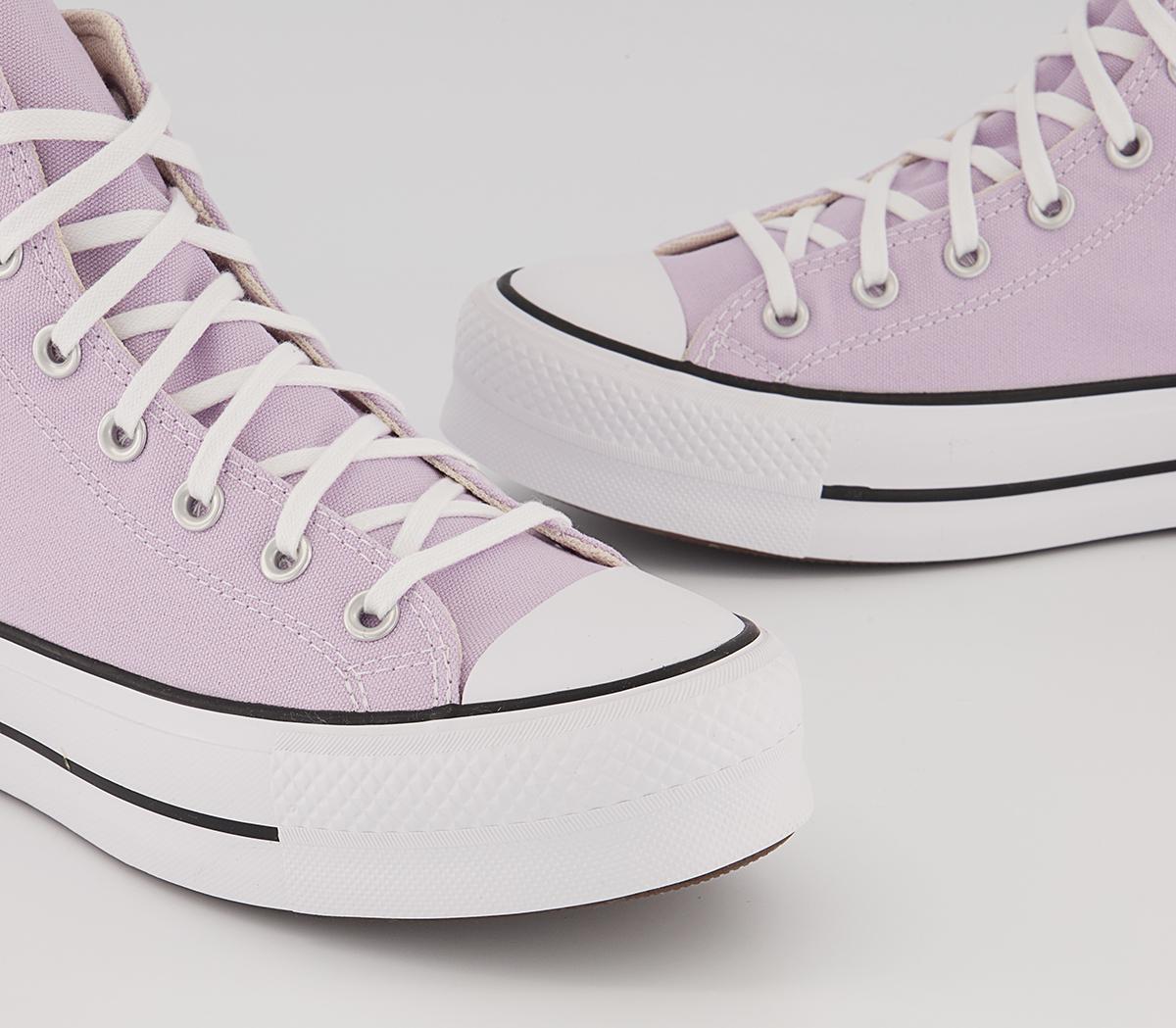 Converse All Star Lift Hi Platform Trainers Converse All Star Lift Hi Platform Trainers Pale Amethyst White
