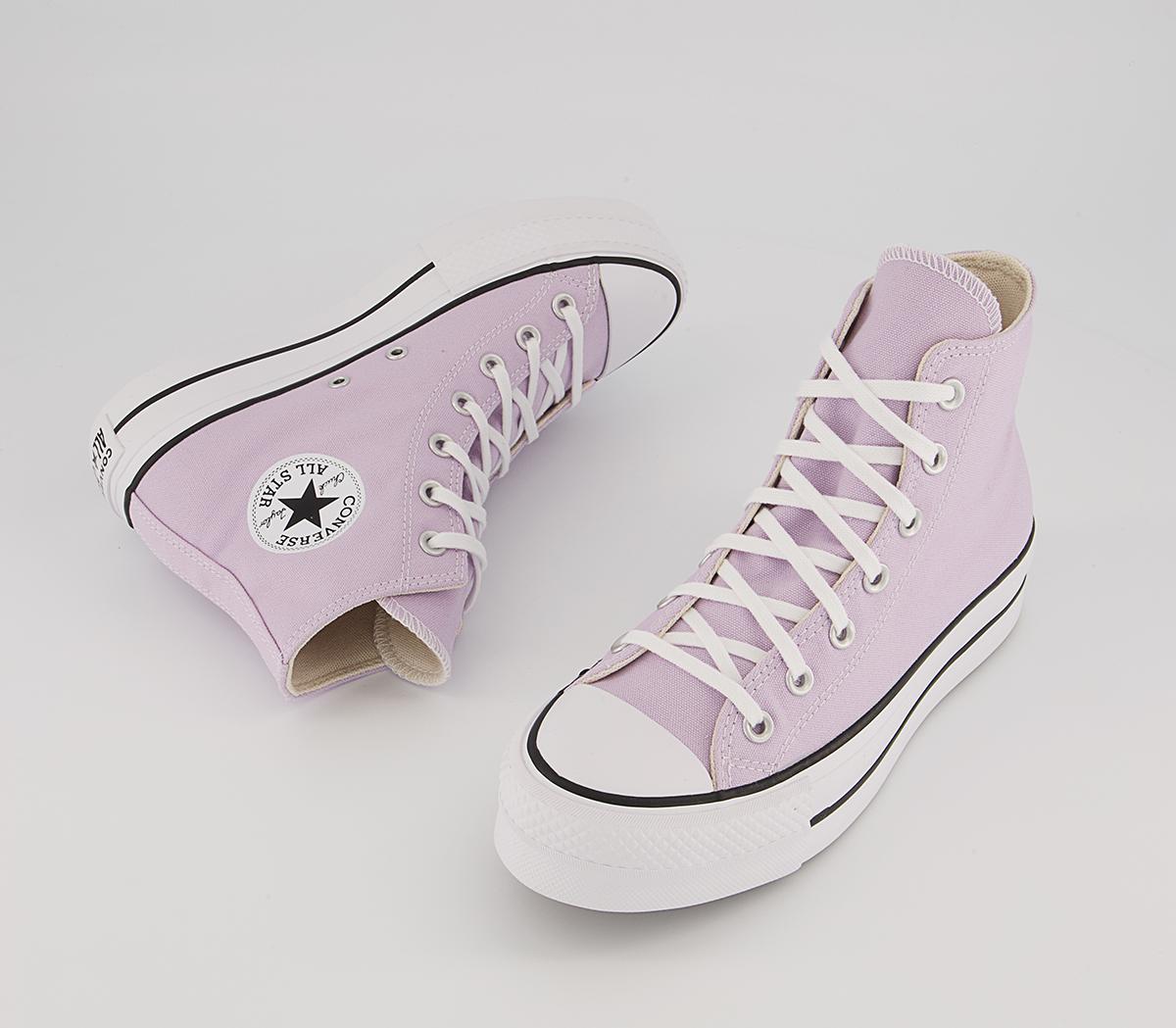 Converse All Star Lift Hi Platform Trainers Converse All Star Lift Hi Platform Trainers Pale Amethyst White