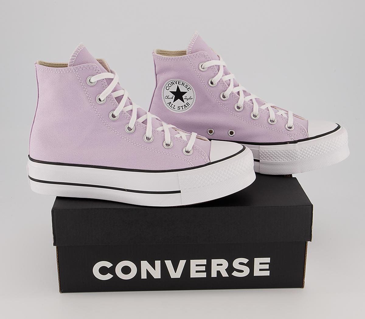 Converse All Star Lift Hi Platform Trainers Converse All Star Lift Hi Platform Trainers Pale Amethyst White