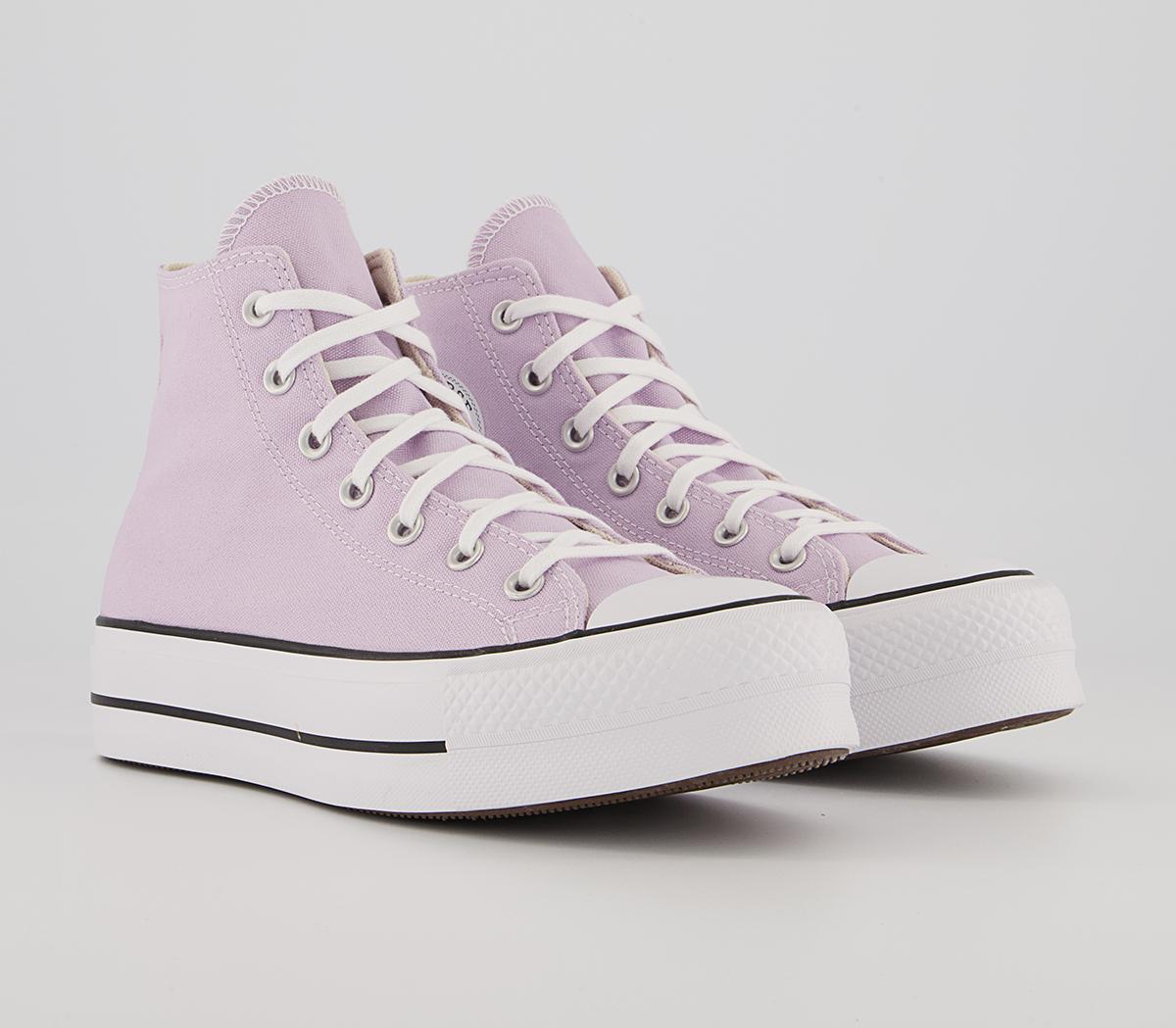 Converse All Star Lift Hi Platform Trainers Pale Amethyst White - Women ...