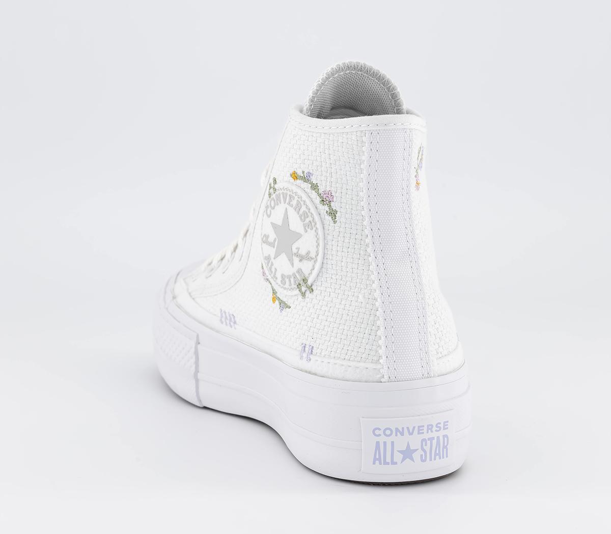 Converse All Star Lift Hi Platform Trainers White Moonstone Violet ...