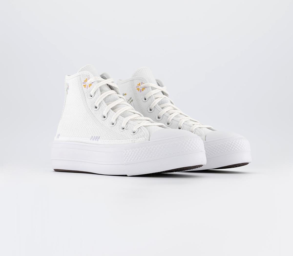 ConverseAll Star Lift Hi Platform TrainersWhite Moonstone Violet Mouse