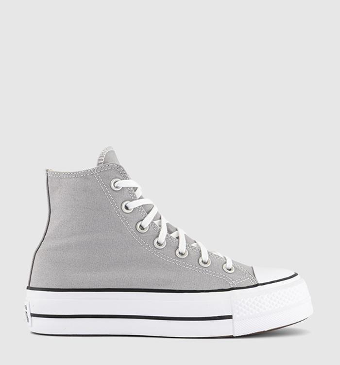 Converse All Star Lift Hi Platform Trainers Grey Area White Black