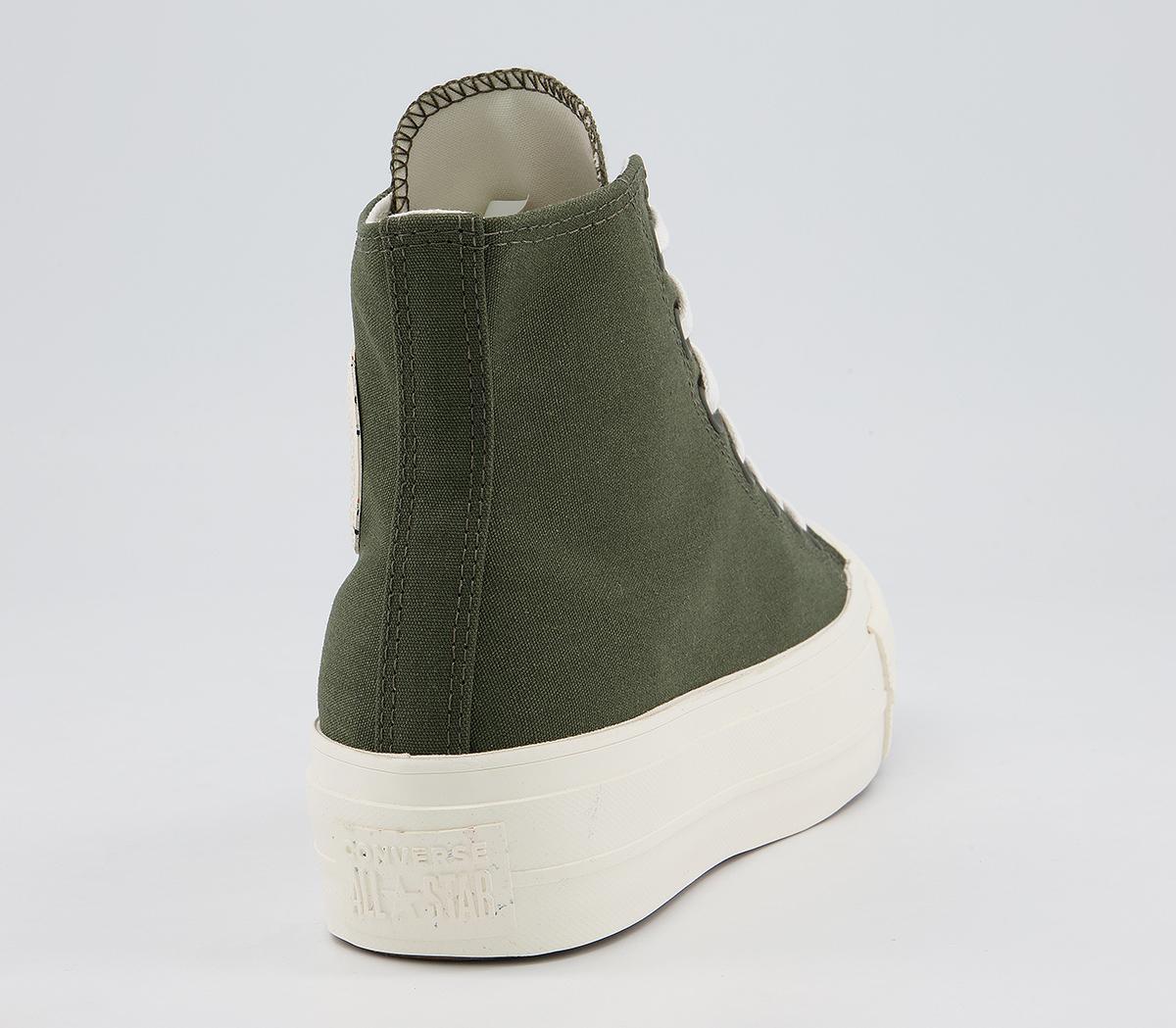 Converse All Star Lift Hi Trainers Converse All Star Lift Hi Trainers Cargo Khaki Egret Egret