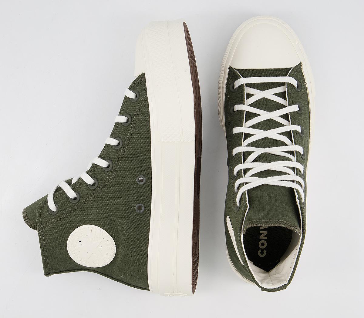 Converse All Star Lift Hi Trainers Converse All Star Lift Hi Trainers Cargo Khaki Egret Egret