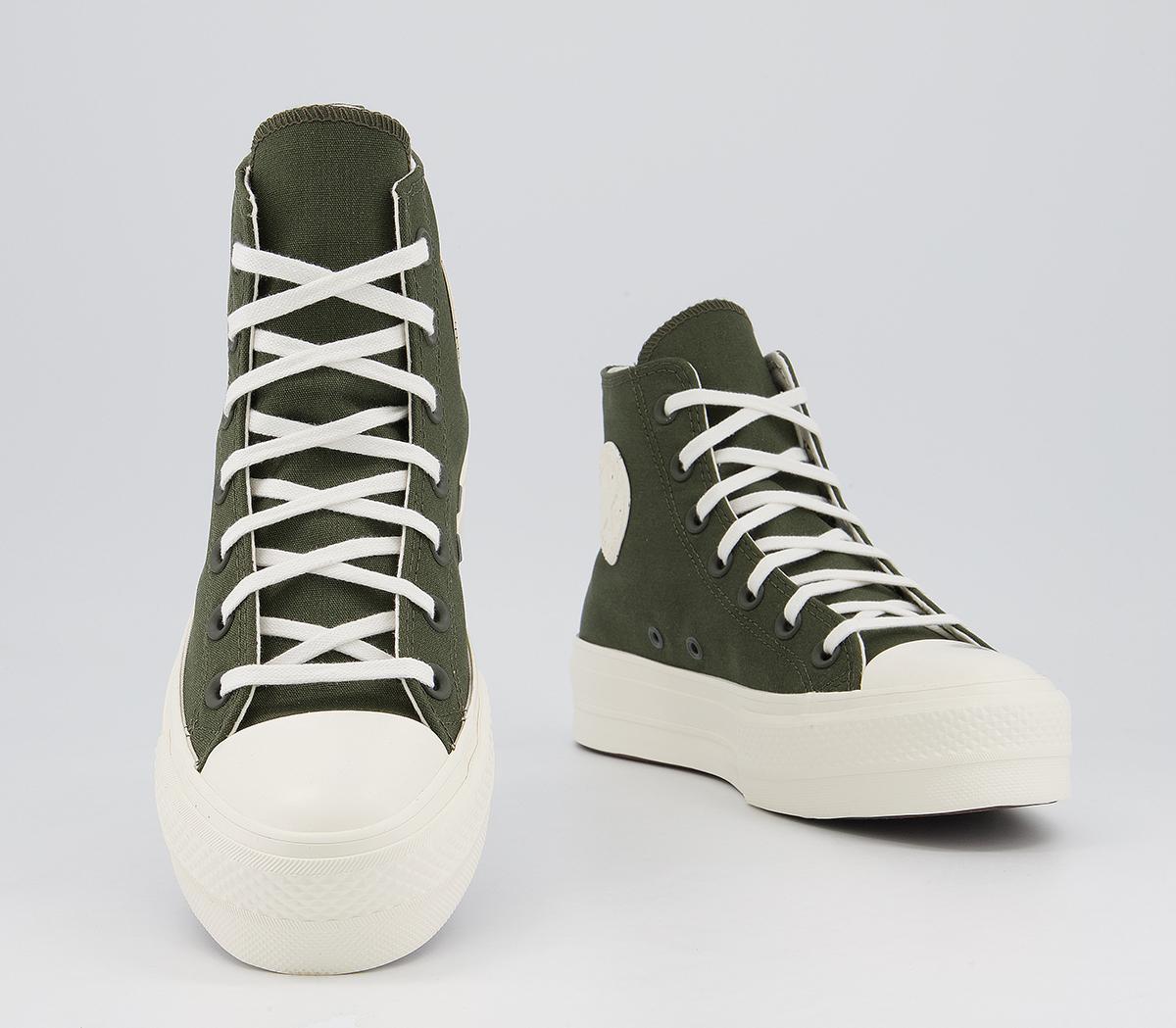 Converse All Star Lift Hi Trainers Converse All Star Lift Hi Trainers Cargo Khaki Egret Egret