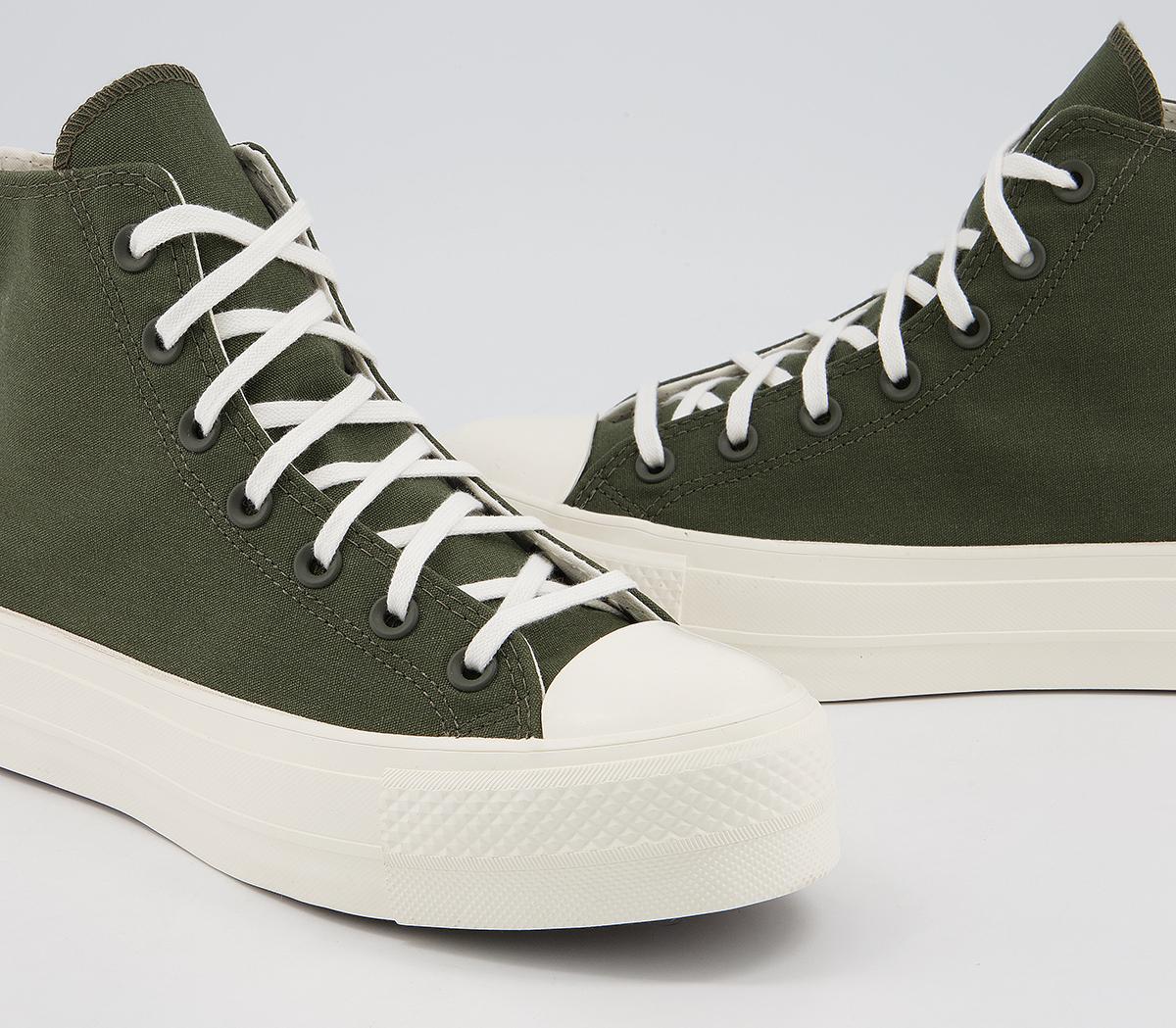 Converse All Star Lift Hi Trainers Converse All Star Lift Hi Trainers Cargo Khaki Egret Egret