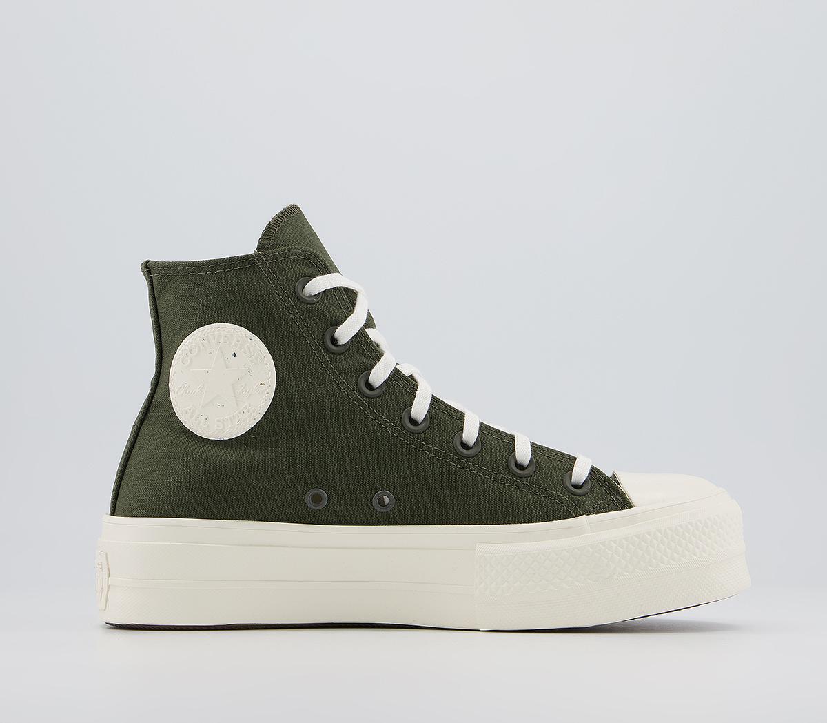 Converse All Star Lift Hi Trainers Converse All Star Lift Hi Trainers Cargo Khaki Egret Egret