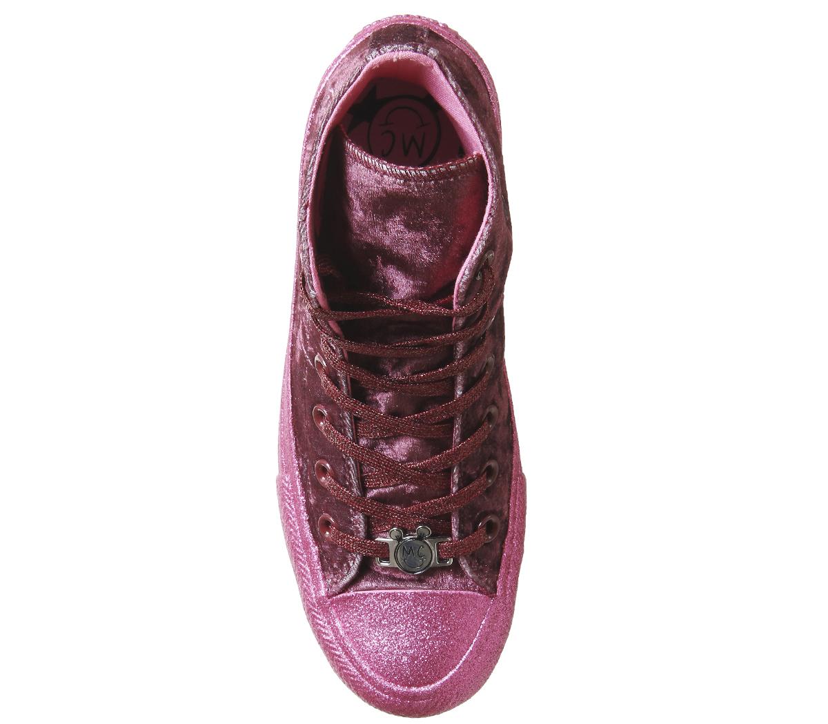 Converse All Star Lift Hi Trainers Dark Burgundy Pink X Mc