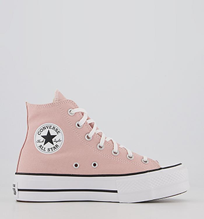 Converse All Star Lift Hi Platform Trainers Pink Clay Black White