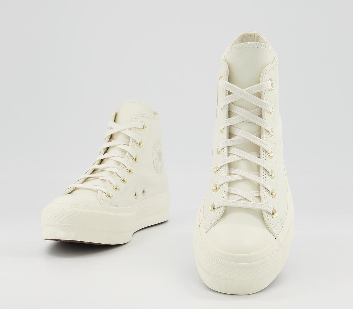 Converse All Star Lift Hi Platform Trainers Beige Cream - Women's Trainers