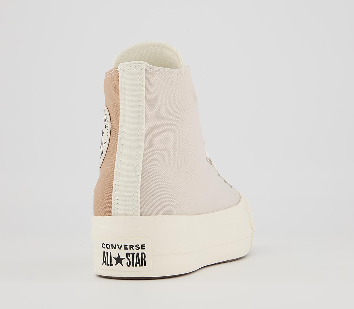 Converse All Star Lift Hi Platform Trainers Converse All Star Lift Hi Platform Trainers Hemp Desert Sand Egret