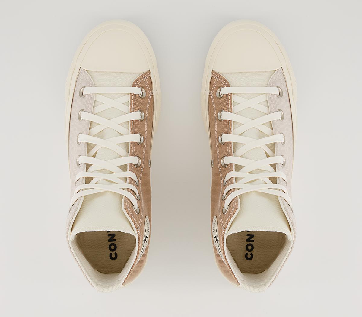 Converse All Star Lift Hi Platform Trainers Converse All Star Lift Hi Platform Trainers Hemp Desert Sand Egret