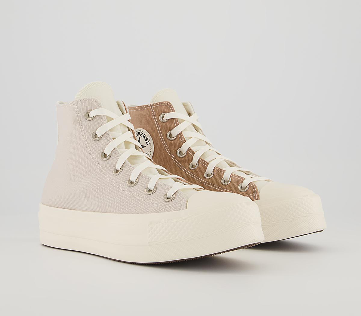 Converse All Star Lift Hi Platform Trainers Converse All Star Lift Hi Platform Trainers Hemp Desert Sand Egret
