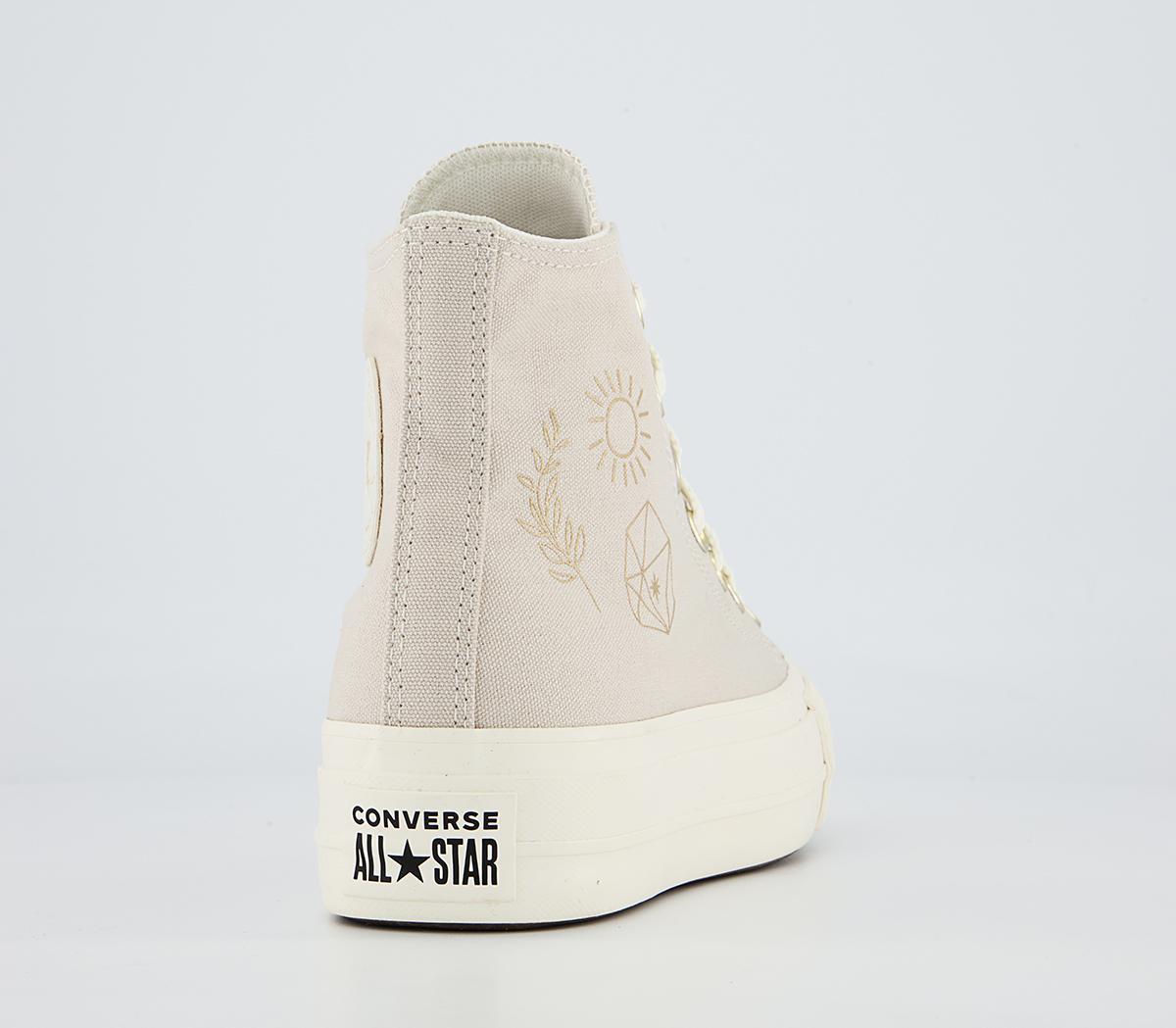 Converse All Star Lift Hi Trainers Converse All Star Lift Hi Trainers Desert Sand Egret Light Gold