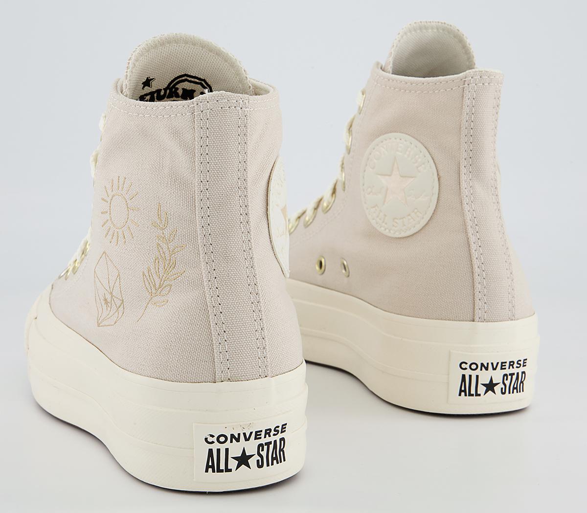 Converse All Star Lift Hi Trainers Converse All Star Lift Hi Trainers Desert Sand Egret Light Gold